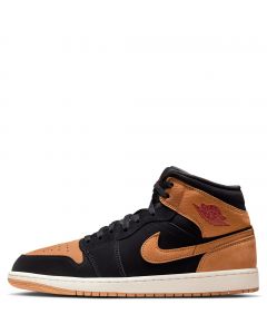 Air Jordan 1 Mid SE Black/Flax-Varsity Red-Sail