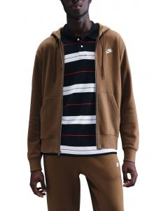 Club Full-Zip Fleece Hoodie Mosswood Brown/Mosswood Brown/White