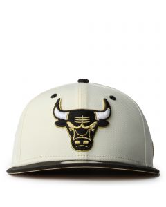 Chicago Bulls Chrome Fitted Hat  Chrome/Gold