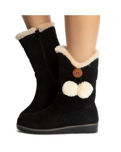 Cozy-B618 Booties Black Suede