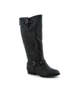 Nakia-S Low-Heel Mid-Calf Boot Black/red