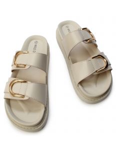 LEGEND FOOTWEAR INC Gino-36 Double Strap Slide GINO-36-BKPU