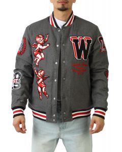 新品同様 FBRK Shiekh - 942-551BLK Jacket Varsity Rock Cherub ジャケット・アウター