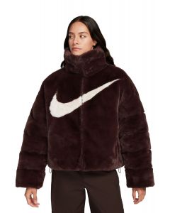Sportswear Essential Oversized Faux Fur Puffer Earth/Lt Orewood Brn