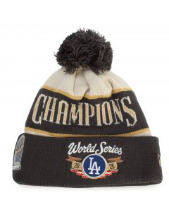 MLB Los Angeles Dodgers World Series Champs Pom Beanie Black/White
