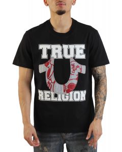 Terry Horseshoe Applique T-Shirt  Black