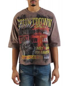 Countdown Cropped T-Shirt  Cafe Brown