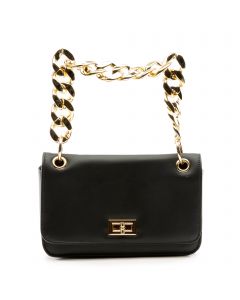 Gold Chain Crossbody Bag Black