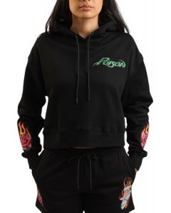 POISON CROPPED HOODIE Black