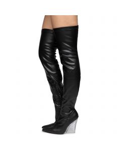 wedge thigh boots