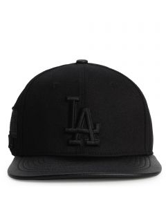MLB Los Angeles Dodgers Blackout Wool Blend Pro Six  Strapback Black