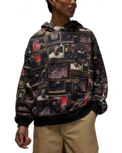  Brooklyn Fleece Printed Pullover Hoodie Black/Sail