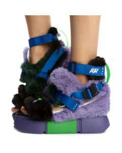 Cranberry-14 Fur Platform Sandals Purple