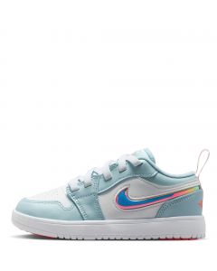 Pre-School Jordan 1 Low ALT SE Ocean Bliss/Atomic Pink-White