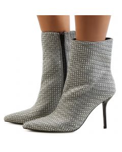 Flora-30 Heel Bootie  Black/Silver