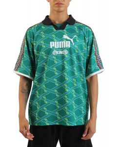 King Relaxed V-Neck Football Jersey  Wild Green-AOP
