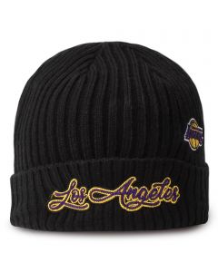 NBA Lakers Script Beanie Black