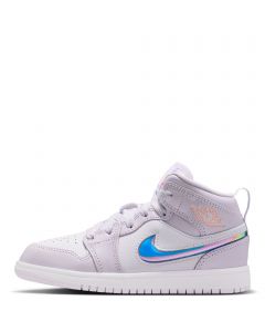 Pre-School Jordan 1 Mid SE Barely Grape/Atomic Pink-White