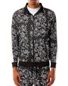 Paisley Track Jacket Black