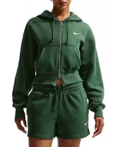  Sportswear Phoenix Fleece Loose Full-Zip Cropped Hoodie Fir/Sail