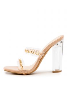 Bamboo clear heels on sale