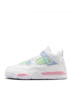 Pre-School Jordan 4 Retro "Valentines Day White/Med Soft Pink-Half Blue