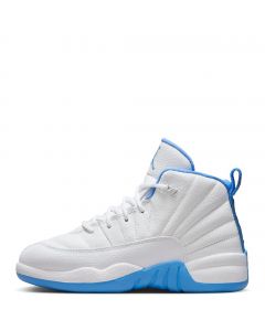 Pre-School Jordan 12 Retro "White and University Blue White/University Blue-Metallic Silver