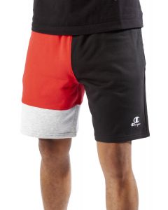8" Classic Fleece Color Blocked Shorts Black/Scarlet