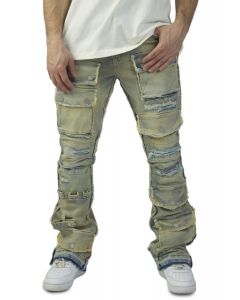 Utility Cargo Stacked Jeans Light Sand