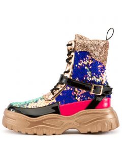 Cape Robbin Purple Lug-Sole Hi-Top Sneaker Boot - Women