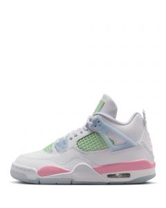 Grade-School Air Jordan 4 Retro "Valentine's Day White/Med Soft Pink-Half Blue