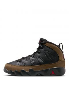 Pre-School Jordan 9 Retro "Olive Black/True Red-Light Olive