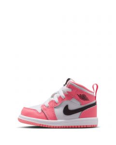 Toddler Jordan 1 Mid Pink Gaze/Black-White