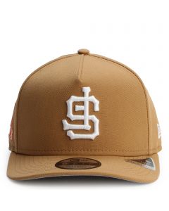 MLB San Francisco 950AF Pre-Curved Snapback  Wheat/White
