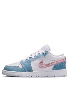 Grade-School Air Jordan 1 Low SE Cobalt Bliss/Pink Glow-White