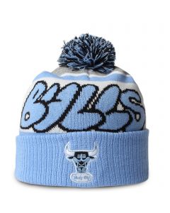 NBA Throw Down Pom Knit Beanie Light Blue