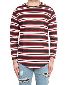 Essential Stripe Long Sleeve Red Black/Red/White