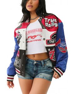 Ford X True Religion Oversized Bomber Jacket  Multi Color