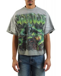 Ghost Flame Crop T-Shirt  Moss Green