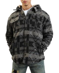 Tribal Hooded Overshirt Black/Grey