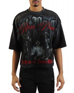 Trust No One French Terry Crop T-Shirt  Black