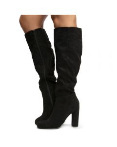 Living-45S Knee High Boots BLACK SUEDE