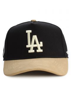 MLB Los Angeles Dodgers Suede Strapback Black/Beige