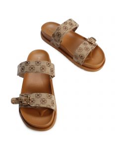 AILEEN-63 Double Strap Sandal  Natural
