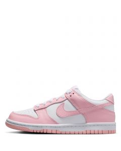 Grade School Dunk Low White/Med Soft Pink-White-White