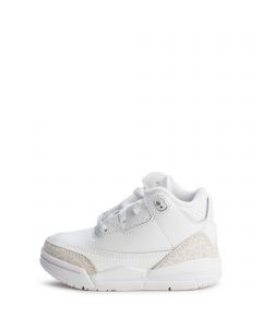 Toddler Jordan 3 Retro "Pure Money White/Metallic Silver-White