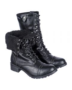 Women's fold best sale down combat boots