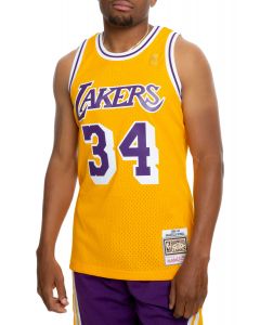Shaquille O'Neal Los Angeles Lakers 1996-97 Home Swingman Jersey Light Gold