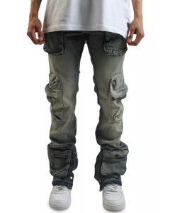 Martine Stacked Cargo Jeans Studio Blue