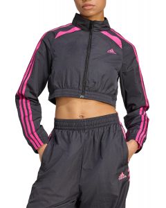 Teamgeist Adicolor Cropped Track Top Black / Semi Lucid Fuchsia